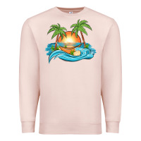 Pale Pink sunset beach scene Premium Sweatshirt - MaliasSmallBusiness