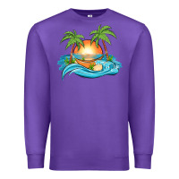 Purple sunset beach scene Premium Sweatshirt - MaliasSmallBusiness