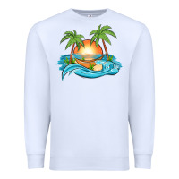White sunset beach scene Premium Sweatshirt - MaliasSmallBusiness