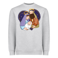 Heather Grey holy night jesus birth Heavyweight Sweatshirt - Zillion Design Studio