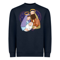 Navy holy night jesus birth Heavyweight Sweatshirt - Zillion Design Studio