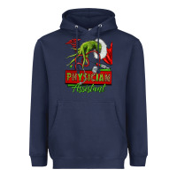 Navy christmas character hand physician assistant Heavyweight Hoodie - NancyCooperArtShop