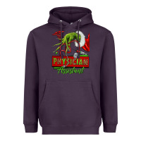 Plum christmas character hand physician assistant Heavyweight Hoodie - NancyCooperArtShop
