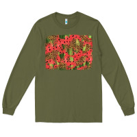 Army Green watermelon leopard pattern background Long Sleeve Tee - HRA Design Shop