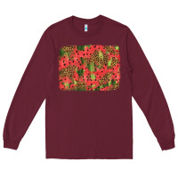 Burgundy watermelon leopard pattern background Long Sleeve Tee - HRA Design Shop