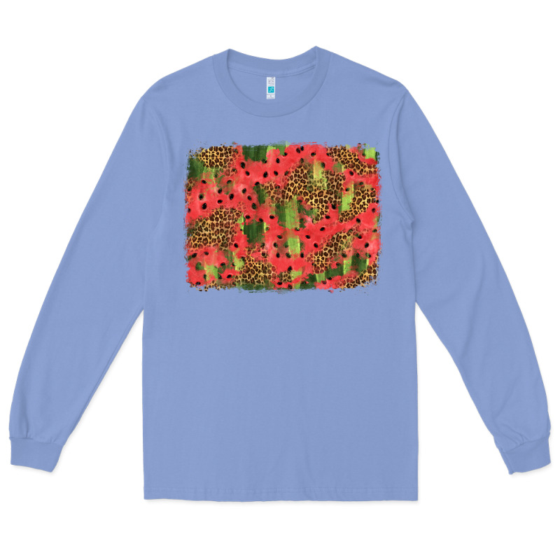 Watermelon Leopard Pattern Background Long Sleeve Tee by HRA Design Shop | Teevron