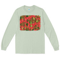 Matcha watermelon leopard pattern background Long Sleeve Tee - HRA Design Shop