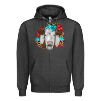 Charcoal Heather ribbon simmental leopard Zipper Hoodie - JahusDesignShop