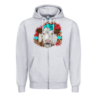 Heather Grey ribbon simmental leopard Zipper Hoodie - JahusDesignShop