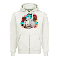 Oatmeal Heather ribbon simmental leopard Zipper Hoodie - JahusDesignShop