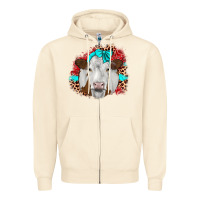 Sandshell ribbon simmental leopard Zipper Hoodie - JahusDesignShop