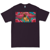 Plum french bulldog floral license plate Premium Tee - Artiststas