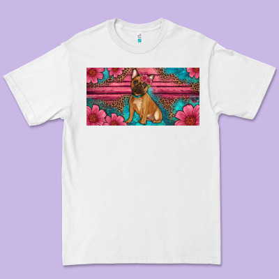 French Bulldog Floral License Plate Premium Tee Designed By Artiststas