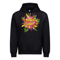 Black lunch lady tie dye sunflower Urban Hoodie - BarkalooDesign
