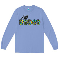 Colony Blue let's rodeo Long Sleeve Tee - CowhideDigitalArt
