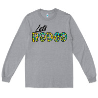 Heather Grey let's rodeo Long Sleeve Tee - CowhideDigitalArt