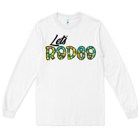 White let's rodeo Long Sleeve Tee - CowhideDigitalArt