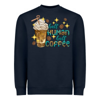 Navy half human half coffee Heavyweight Sweatshirt - texasbilliewilder
