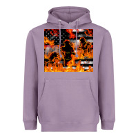 Lavender firefighter thin red lin Heavyweight Hoodie - LillyAllenDesigns