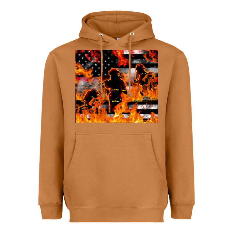 Firefighter Thin Red Lin Heavyweight Hoodie by LillyAllenDesigns | Teevron