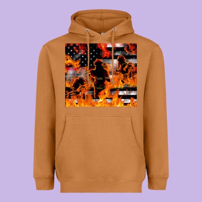 Firefighter Thin Red Lin Heavyweight Hoodie Designed By Lillyallendesigns