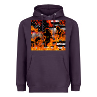Plum firefighter thin red lin Heavyweight Hoodie - LillyAllenDesigns