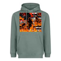 Sage firefighter thin red lin Heavyweight Hoodie - LillyAllenDesigns