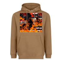 Toasted Coconut firefighter thin red lin Heavyweight Hoodie - LillyAllenDesigns