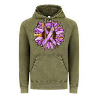 Vintage Olive Cancer Awareness Sunflower Vintage Hoodie - RanaPortraitStore