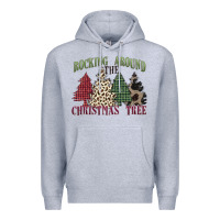Heather Grey rocking around the christmas tree Premium Hoodie - MaliasSmallBusiness