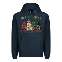 Navy rocking around the christmas tree Premium Hoodie - MaliasSmallBusiness
