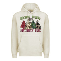 Oatmeal Heather rocking around the christmas tree Premium Hoodie - MaliasSmallBusiness
