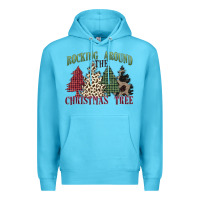 Ocean Blue rocking around the christmas tree Premium Hoodie - MaliasSmallBusiness