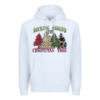 White rocking around the christmas tree Premium Hoodie - MaliasSmallBusiness