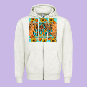Thanksgiving Turkey Zipper Hoodie Designed By Artiststas