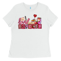 White valentines day teacher Ladies Tee - AdoDesignShop