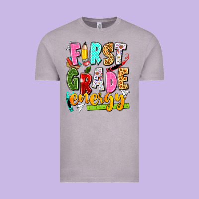 First Grade Energy Vintage Tee Designed By Texasbilliewilder