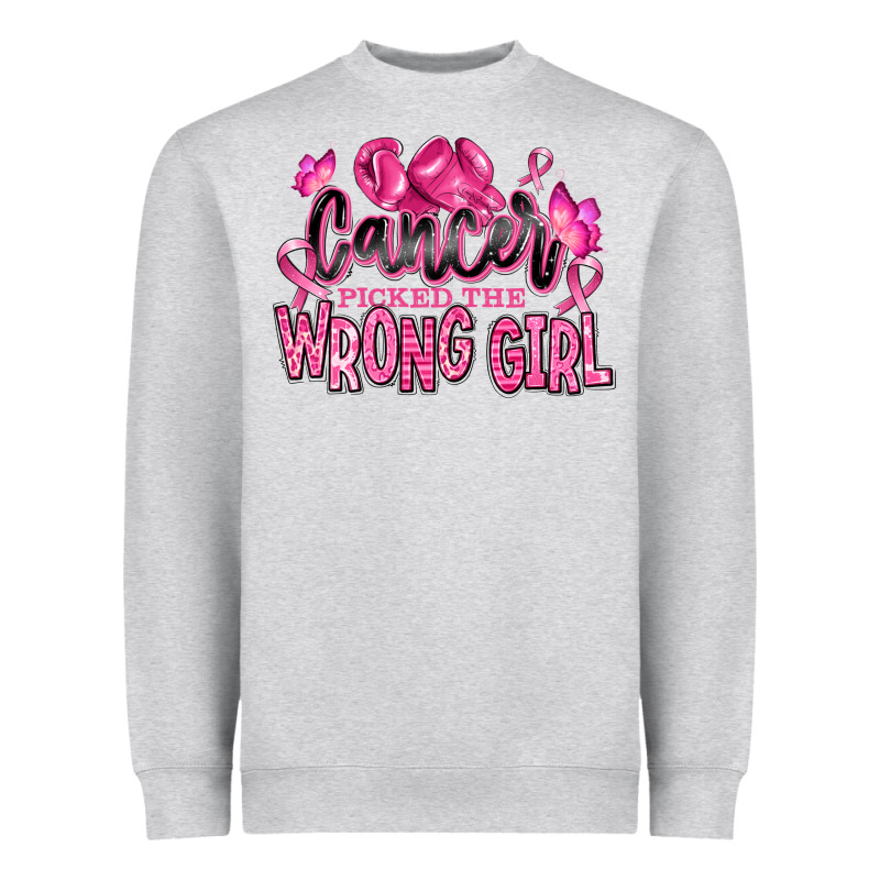 Cancer Picked The Wrong Girl Heavyweight Sweatshirt by RanaPortraitStore | Teevron