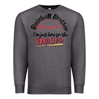 Charcoal Heather baseball brother i'm just here for the snacks Premium Sweatshirt - MaliasSmallBusiness