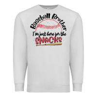 Dove Grey baseball brother i'm just here for the snacks Premium Sweatshirt - MaliasSmallBusiness