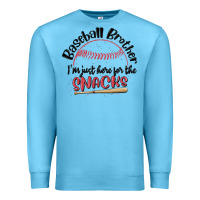 Ocean Blue baseball brother i'm just here for the snacks Premium Sweatshirt - MaliasSmallBusiness
