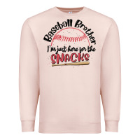 Pale Pink baseball brother i'm just here for the snacks Premium Sweatshirt - MaliasSmallBusiness