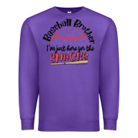 Purple baseball brother i'm just here for the snacks Premium Sweatshirt - MaliasSmallBusiness