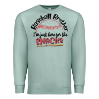 Seafoam baseball brother i'm just here for the snacks Premium Sweatshirt - MaliasSmallBusiness