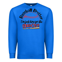 True Royal baseball brother i'm just here for the snacks Premium Sweatshirt - MaliasSmallBusiness