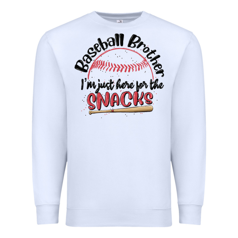 Baseball Brother I'm Just Here For The Snacks Premium Sweatshirt by MaliasSmallBusiness | Teevron