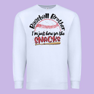 Baseball Brother I'm Just Here For The Snacks Premium Sweatshirt Designed By Maliassmallbusiness