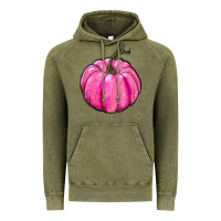 Vintage Olive Breast Cancer Awareness Pink Pumpkin Vintage Hoodie - RanaPortraitStore
