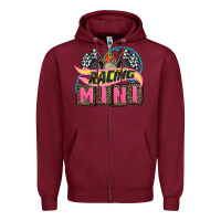 Burgundy racing mini with racing oto equipment Zipper Hoodie - AdoDesignShop