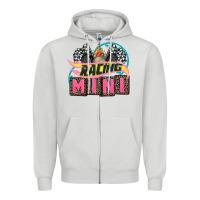 Dove Grey racing mini with racing oto equipment Zipper Hoodie - AdoDesignShop